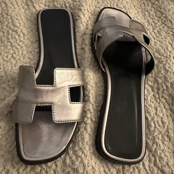 Silver Hermes Sandals - Picture 3 of 6